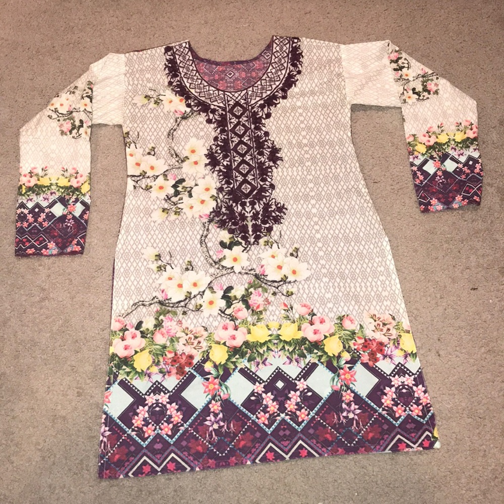 3 pc embroidered cotton suit